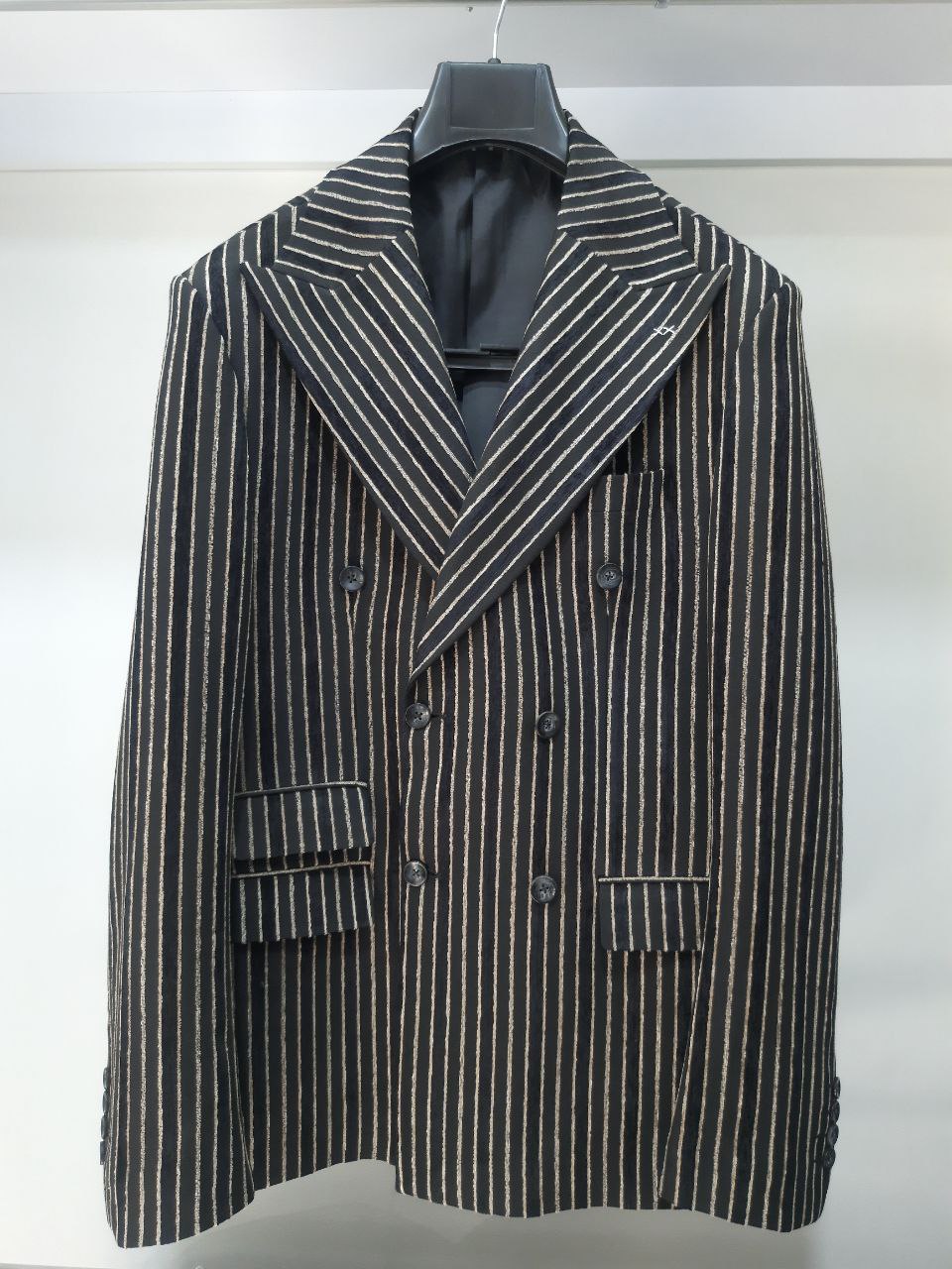 کت مردانه تک مدل دبل برست پارچه مخمل